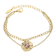 BRANSOLETKA POZŁACANA 16,5+3 CM ROSE LIGHT CRYSTAL XUPING 87408