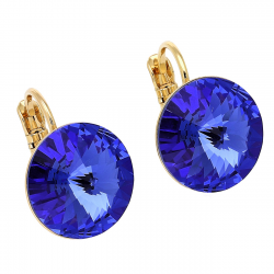KOLCZYKI POZŁACANE 17/14 MM SAPPHIRE CRYSTAL XUPING 87420