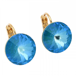KOLCZYKI POZŁACANE 17/14 MM SAPPHIRE DELITE CRYSTAL XUPING 87423