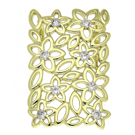 14K ZAWIESZKA POZŁACANA 29/19 MM KWIECISTY AŻUR XUPING 87451
