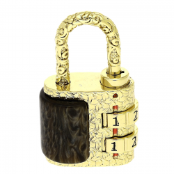 14k ZŁOTA KŁÓDKA 40/24 MM Z USTAWIANYM KODEM OTWARCIA XUPING 87454