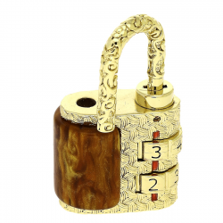 14k ZŁOTA KŁÓDKA 40/24 MM Z USTAWIANYM KODEM OTWARCIA XUPING 87455