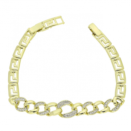 14k BRANSOLETKA POZŁACANA 19,5-17,5 CM 12 MM ELEGANCE XUPING 87458