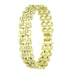 14k BRANSOLETKA POZŁACANA 18,5 CM 14 MM SAMO ZŁOTO XUPING 87463