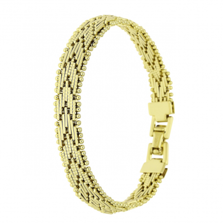 14k BRANSOLETKA POZŁACANA 17 CM 8 MM SAMO ZŁOTO XUPING 87464