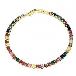 14k BRANSOLETKA POZŁACANA 18,5-17,5 CM 4 MM KOLOROWA ELEGANCJA XUPING 87465