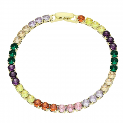 14k BRANSOLETKA POZŁACANA 18 CM 4 MM KOLOROWA ELEGANCJA XUPING 87466
