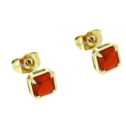 14k KOLCZYKI POZŁACANE 8 MM RUBIN RADIANT XUPING 87482