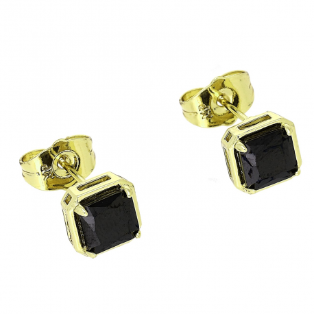 14k KOLCZYKI POZŁACANE 8 MM CZARNY RADIANT XUPING 87484