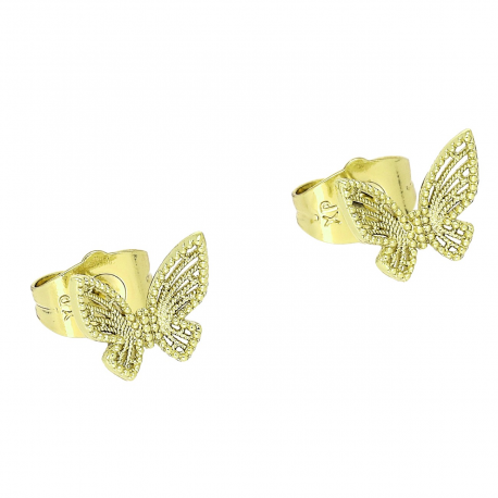 14k KOLCZYKI POZŁACANE 8/10 MM AŻUROWY MOTYLEK XUPING 87486