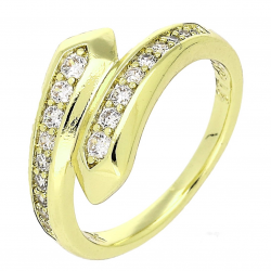 14K PIERŚCIONEK POZŁACANY 11 MM ELEGANCE XUPING 87496