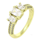 14K PIERŚCIONEK POZŁACANY 7 MM BRYLANTOWA ELEGANCJA XUPING 87505