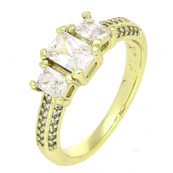 14K PIERŚCIONEK POZŁACANY 7 MM BRYLANTOWA ELEGANCJA XUPING 87505