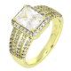 14K PIERŚCIONEK POZŁACANY 10 MM BRYLANTOWA ELEGANCJA XUPING 87507