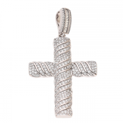 ZAWIESZKA PLATYNOWANA 55/31 MM KRZYŻ BRYLANTOWY XUPING 87528