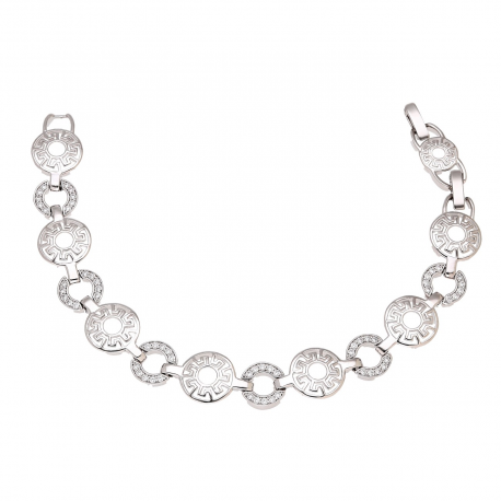 BRANSOLETKA PLATYNOWANA 19,5-17 CM 12 MM GRECKIE KRĘGI XUPING 87546
