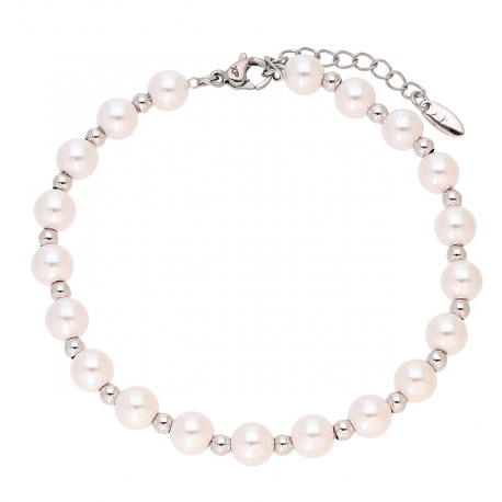 BRANSOLETKA PLATYNOWANA 18+3 CM 6 MM PEREŁKOWA XUPING 87547