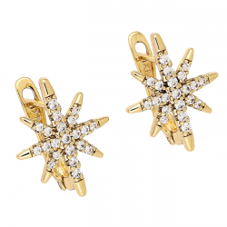 KOLCZYKI POZŁACANE 17/14 MM BRYLANTOWA RÓŻA WIATRÓW XUPING 87561