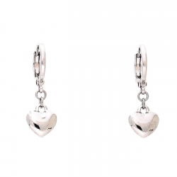 KOLCZYKI PLATYNOWANE 25/8 MM WISZĄCY SREBRNE SERDUSZKO XUPING 87576