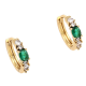 KOLCZYKI POZŁACANE 12/3 MM KÓŁECZKA ZE SZMARAGDEM XUPING 87588