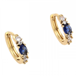 KOLCZYKI POZŁACANE 12/3 MM KÓŁECZKA Z SZAFIREM XUPING 87589