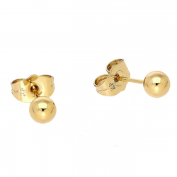 KOLCZYKI POZŁACANE 5 MM ZŁOTA KULKA XUPING 87598