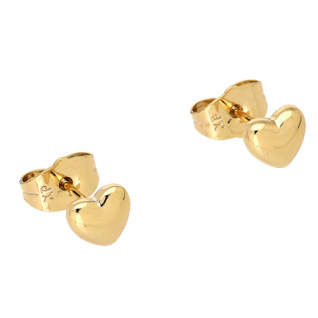 KOLCZYKI POZŁACANE 6/7 MM ZŁOTE SERDUSZKO XUPING 87603