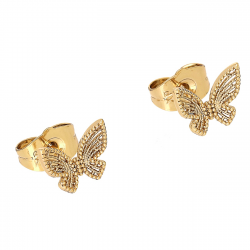 KOLCZYKI POZŁACANE 8/10 MM AŻUROWY ZŁOTY MOTYLEK XUPING 87605