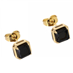 KOLCZYKI POZŁACANE 8 MM CZARNY RADIANT XUPING 87606