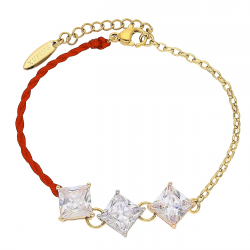 BRANSOLETKA POZŁACANA 17+3 CM 12 MM TRZY RADIANTY XUPING 87683