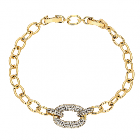 BRANSOLETKA POZŁACANA 19,5-17 CM 12 MM BRYLANTOWA ELEGANCJA XUPING 87694