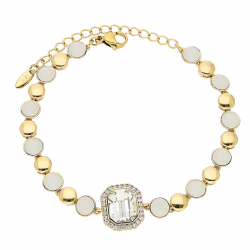 BRANSOLETKA POZŁACANA 17+5 CM 14 MM CRYSTAL XUPING 87706