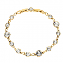 BRANSOLETKA POZŁACANA 19/17 CM 7 MM CRYSTAL XUPING 87708