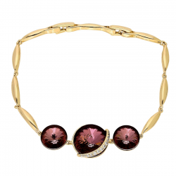 BRANSOLETKA POZŁACANA 20,5-18 CM 15 MM SIAM LIGHT CRYSTAL XUPING 87712