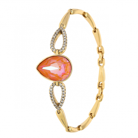 BRANSOLETKA POZŁACANA 18,5-16 CM 20 MM ORANGE DELITE CRYSTAL XUPING 87717