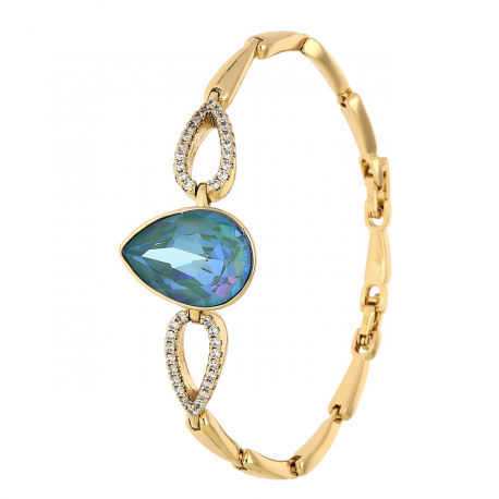 BRANSOLETKA POZŁACANA 18,5-16 CM 20 MM SAPPHIRE DELITE CRYSTAL XUPING 87718