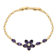 BRANSOLETKA POZŁACANA 18,5-17 CM 15 MM AMETHYST CRYSTAL XUPING 87720