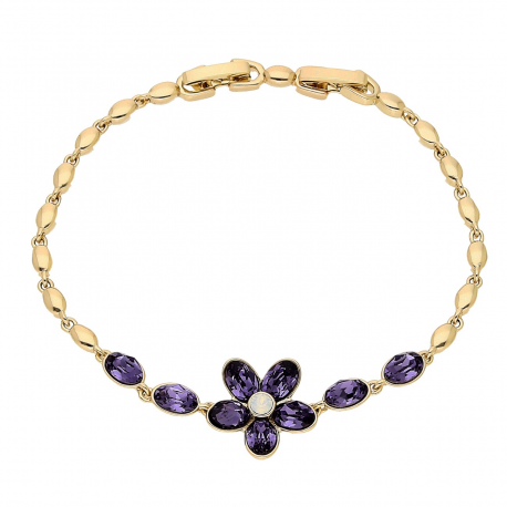 BRANSOLETKA POZŁACANA 18,5-17 CM 15 MM AMETHYST CRYSTAL XUPING 87720