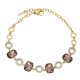 BRANSOLETKA POZŁACANA 15+5 CM 9 MM ROSE LIGHT CRYSTAL XUPING 87724