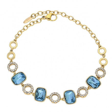 BRANSOLETKA POZŁACANA 15+5 CM 9 MM SAPPHIRE LIGHT CRYSTAL XUPING 87725
