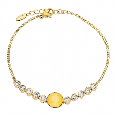 BRANSOLETKA POZŁACANA 16,5+5 CM 9 MM YELLOW DELITE CRYSTAL XUPING 87730