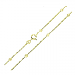 14K ŁAŃCUSZEK POZŁACANY 45 CM 3 MM OGON WĘŻA KULKI XUPING 87739