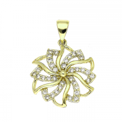 14K ZAWIESZKA POZŁACANA 28/20 MM BRYLANTOWA ELEGANCJA XUPING 87744