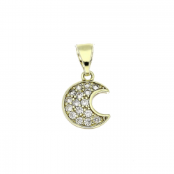 14K ZAWIESZKA POZŁACANA 19/10 MM BRYLANTOWY KSIĘŻYC XUPING 87749