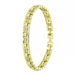 14K BRANSOLETKA POZŁACANA 18,5-16,5 CM 7 MM ELEGANCE XUPING 87762