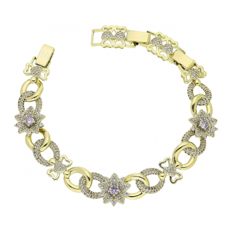 14K BRANSOLETKA POZŁACANA 20,5-18-16 CM 13 MM LUXURY XUPING 87766