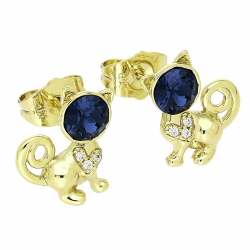 14k KOLCZYKI POZŁACANE 14/11 MM MONTANA BLUE CRYSTAL XUPING 87779