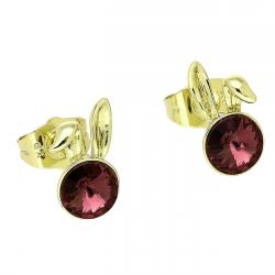 14k KOLCZYKI POZŁACANE 13/8 MM ROSE CRYSTAL XUPING 87780
