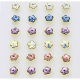 14k KOLCZYKI POZŁACANE 7 MM MIX KOLORÓW CRYSTAL XUPING 87784