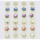 14k KOLCZYKI POZŁACANE 7 MM MIX KOLORÓW CRYSTAL XUPING 87785